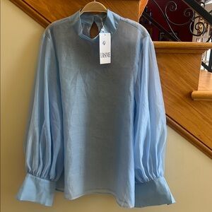 Ursine Light Blue Sheer Blouse Size XXL New With Tag